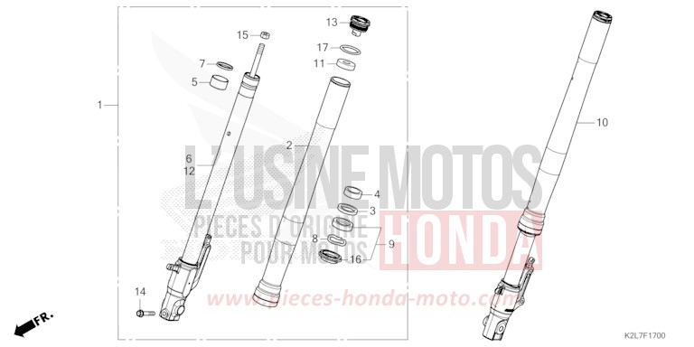 GABEL, VORNE von ADV 350 MAT COAL BLACK METALLIC (NHC81) von 2026